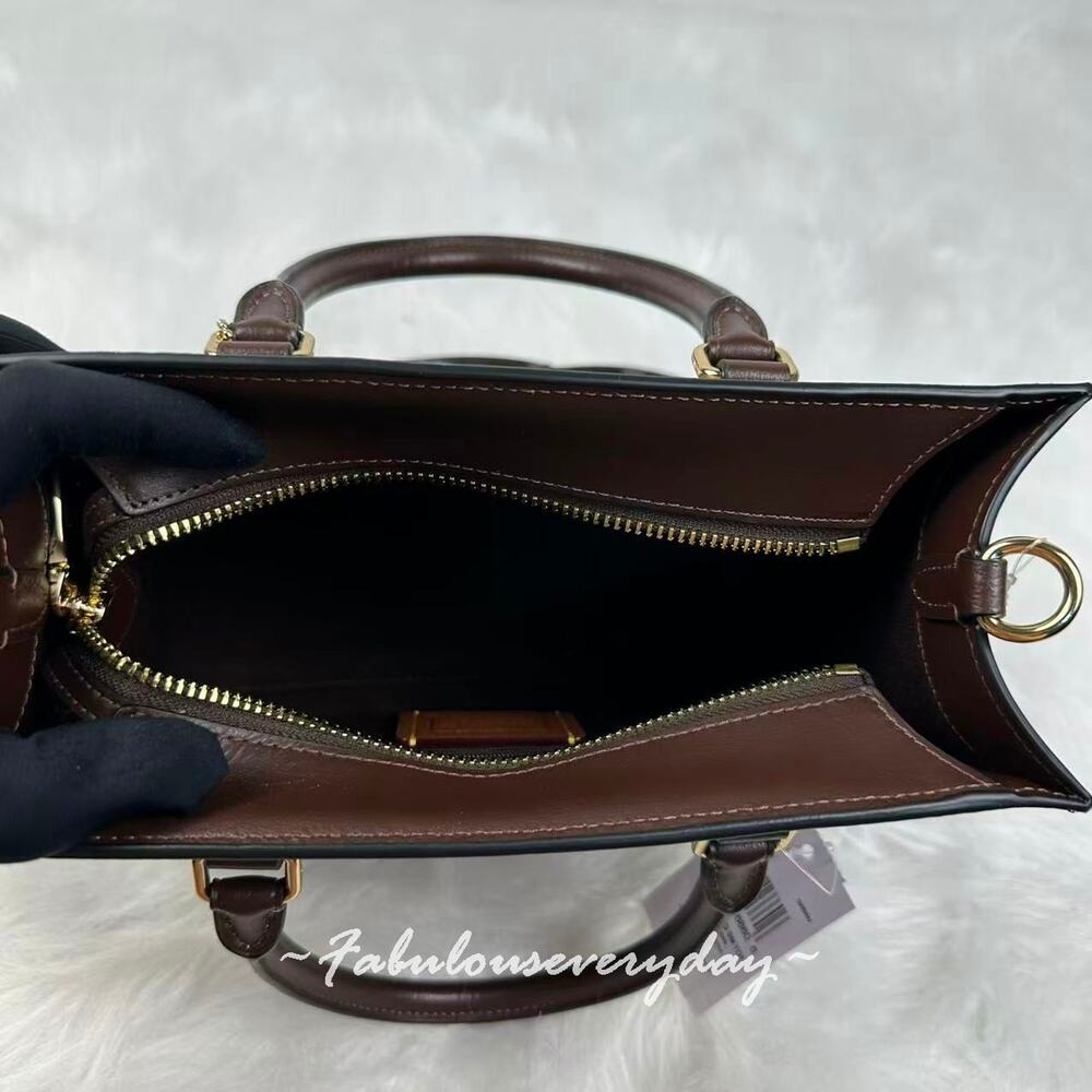 Coach Maggie Small Tote Bag In Ombre Signature Canvas Gold/Brown CDY27 NWT - Picture 8 of 8